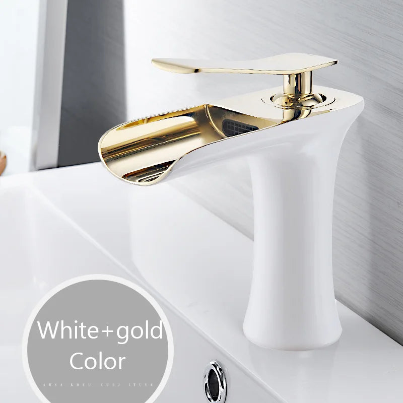 Waterfall Bathroom Faucet Single Handle Basin Mixer Tap Brass