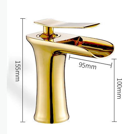 Waterfall Bathroom Faucet Single Handle Basin Mixer Tap Brass