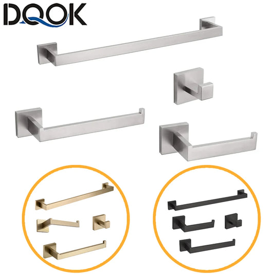 DQOK Brushed Stainless Bathroom Hardware Set With Accessories