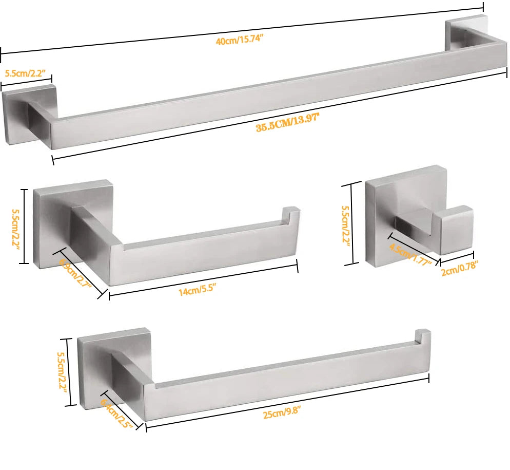 Bathroom Hardware Set Bathroom Accessories Black Robe Hook Towel Rail Bar Rack Bar Shelf Tissue Paper Holder Toothbrush Holder The Pet & Home Store