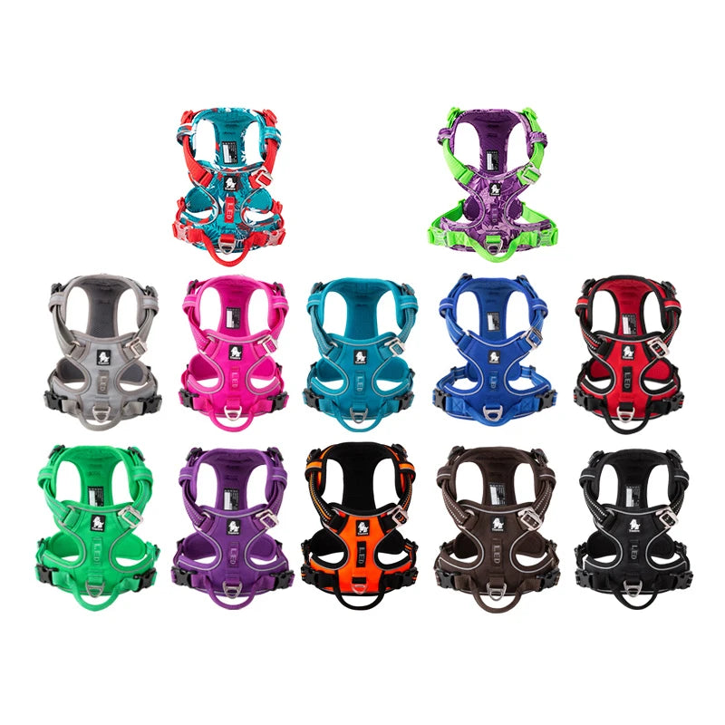 TRUELOVE Reflective No Pull Nylon Dog Harness Adjustable for Walking