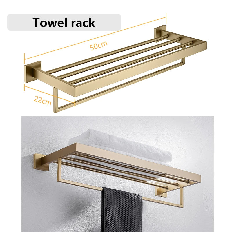 Bathroom Hardware Set Bathroom Accessories Black Robe Hook Towel Rail Bar Rack Bar Shelf Tissue Paper Holder Toothbrush Holder The Pet & Home Store
