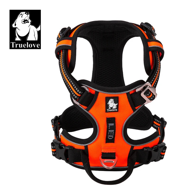 TRUELOVE Reflective No Pull Nylon Dog Harness Adjustable for Walking