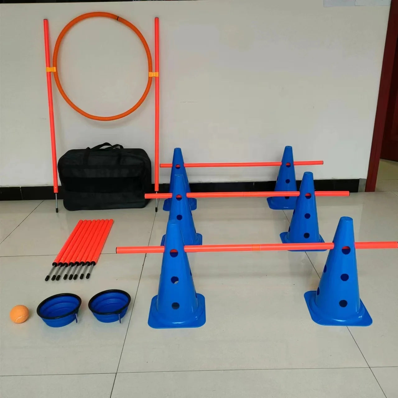 YTYIN Coofull PVC Dog Agility Training Set With Tunnel