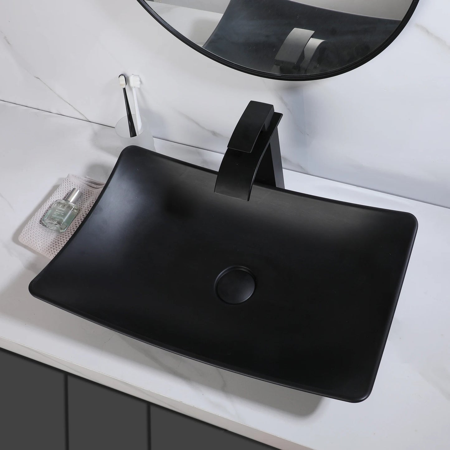 ZAPPO Commercial Bathroom Vessel Sink Large Vessel Sink Bowl With Faucet Above Counter Top Oval Bowl Sinks For Bathroom,Hotel