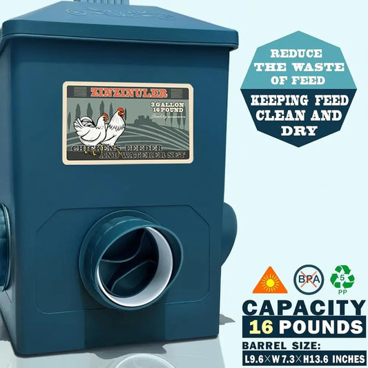 Automatic Port and Cup Chicken Waterer Set for Coop