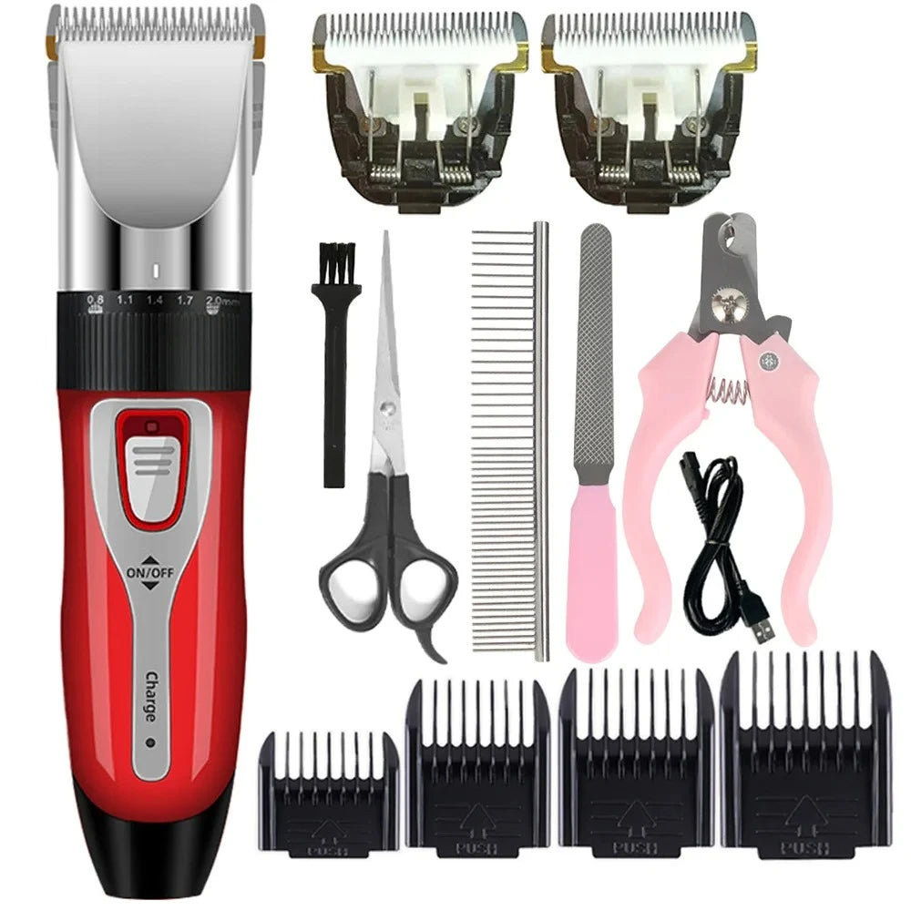 Cordless Pet Hair Clipper For Dogs Cats Rabbits Grooming Trimmer