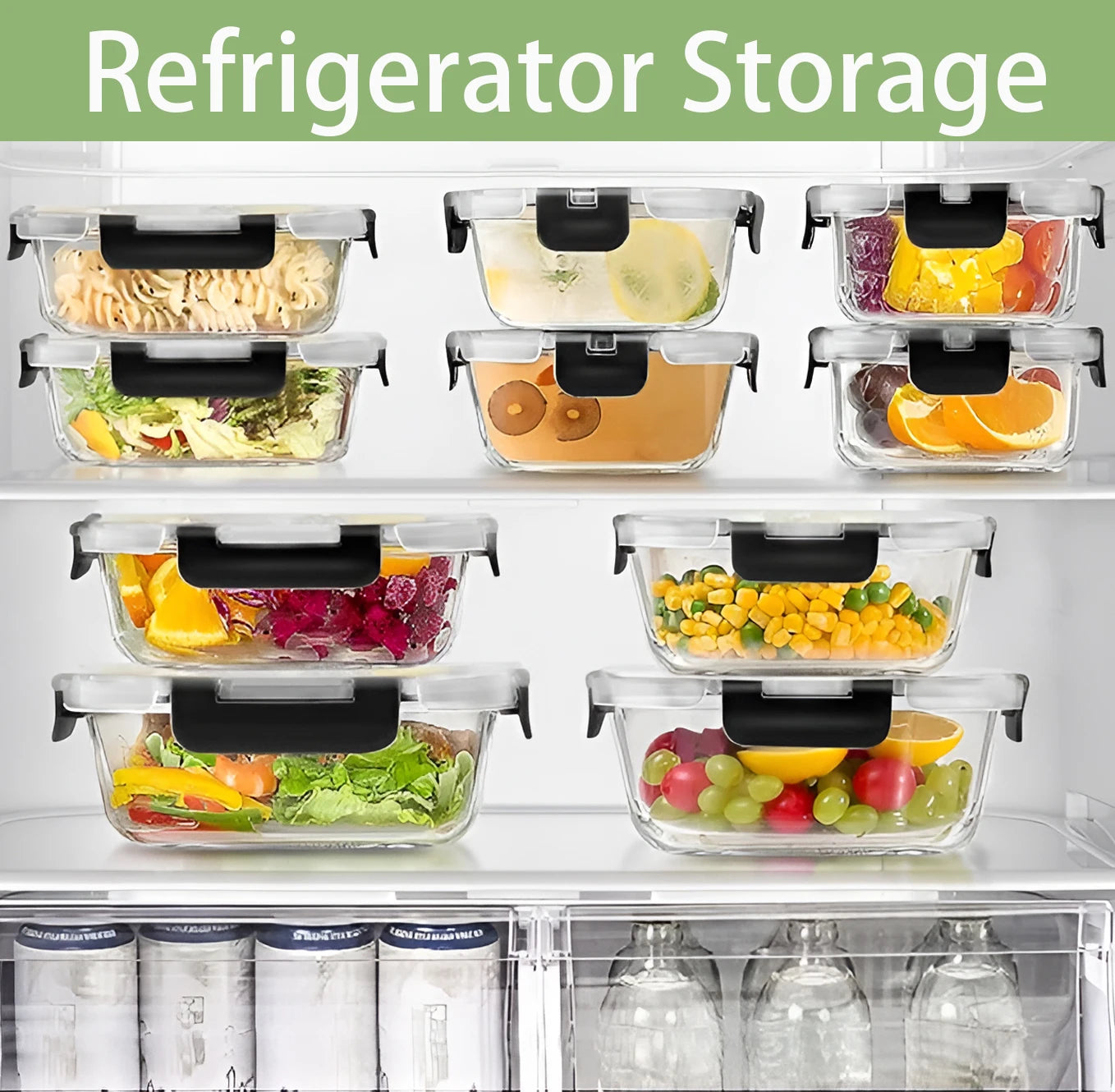 Glass Lunch Box Set 12 Piece Meal Prep Containers Airtight