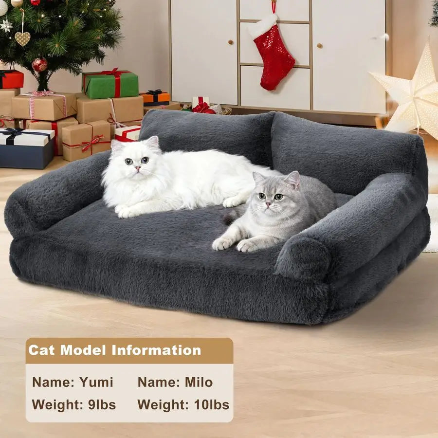 Plush Cat Bed For Medium Pets With Removable Cover