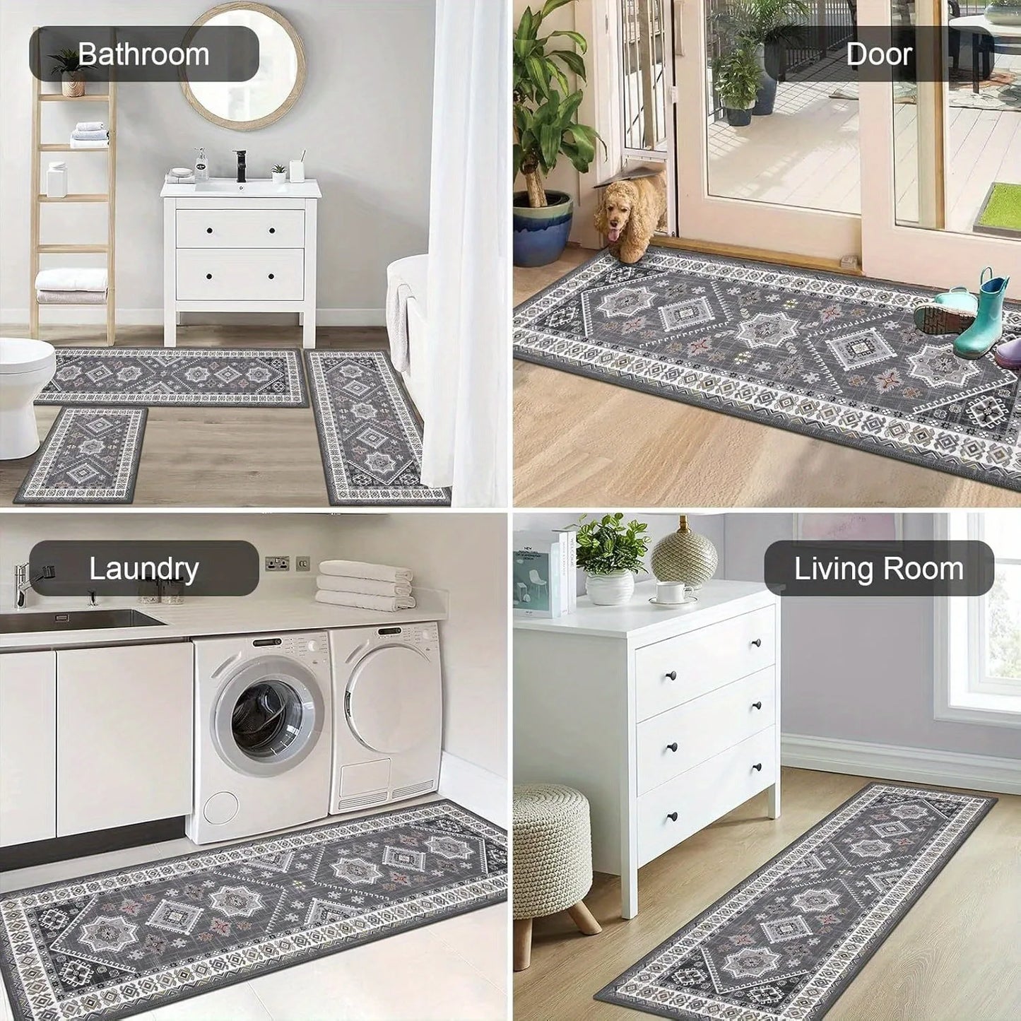 Bohemian Kitchen Mat Super Absorbent Non Slip Floor Mat Runner
