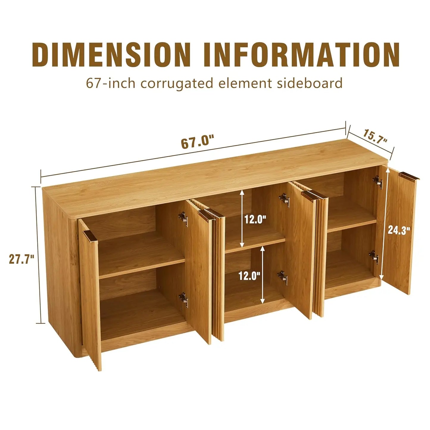 Modern TV Stand Console Cabinet With Doors And Entertainment Center