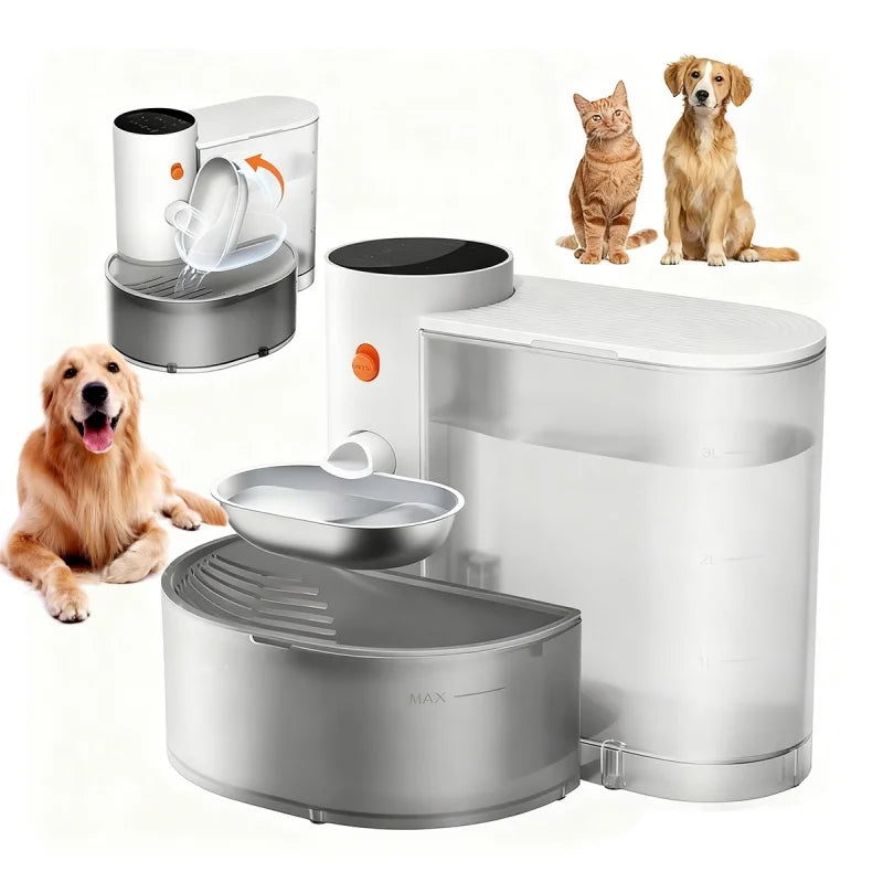 Booteely Stainless Steel Pet Water Dispenser With Intelligent Pouring