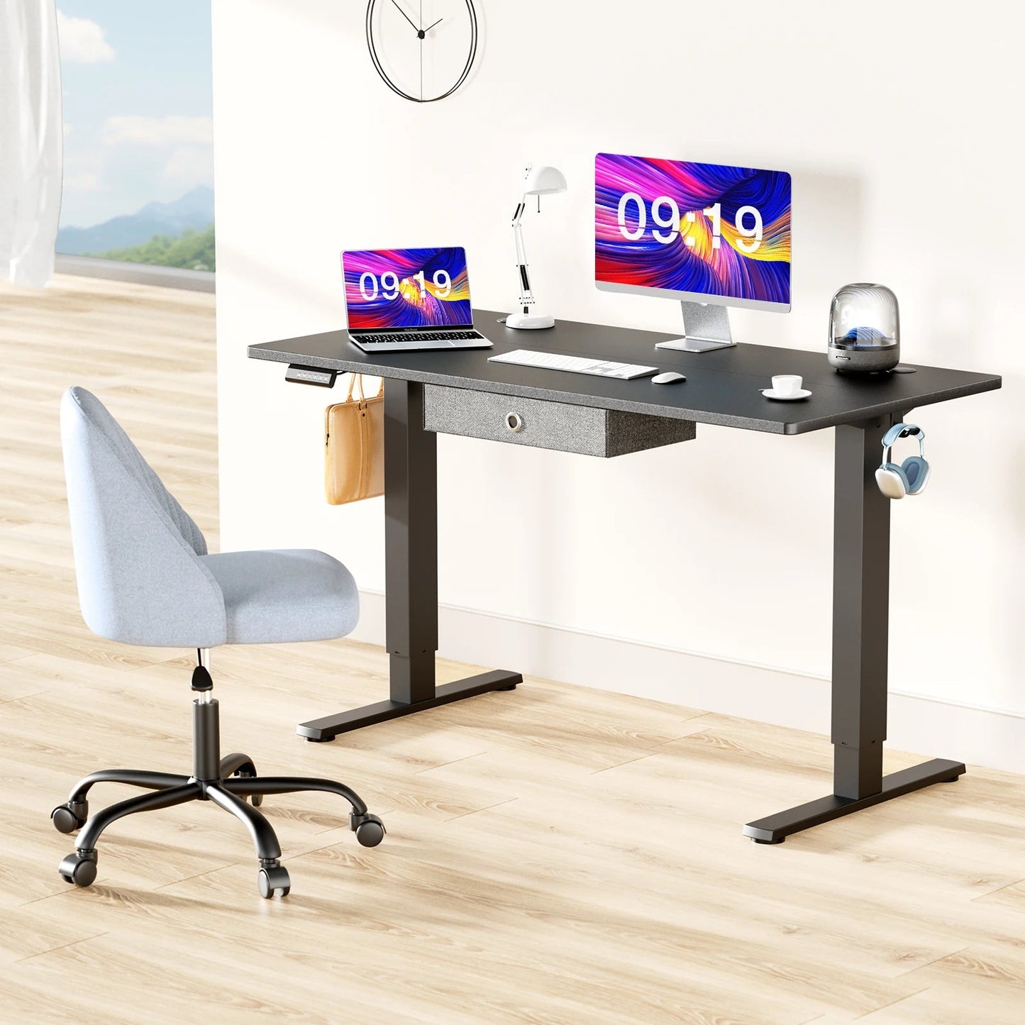 JHK Electric Standing Desk Height Adjustable 55x24 Inch Computer Desk Workstation Ergonomic Work Table for Home Office The Pet & Home Store