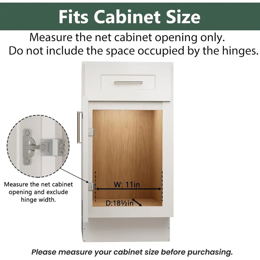 2 Tier Pull Out Cabinet Organizer 11 W x 18 D, Slide Out Kitchen Cabinet Storage Sliding Shelves