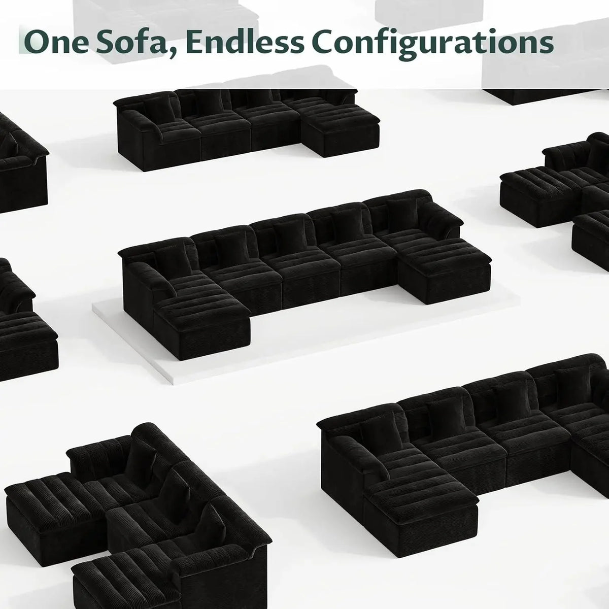 Modern Sectional Cloud Couch With Ottoman Deep Modular Sofa The Pet & Home Store