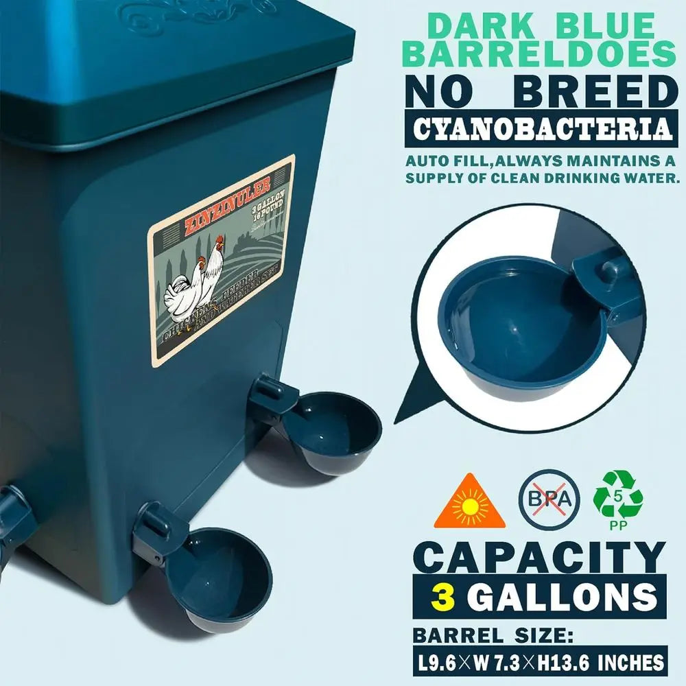 Automatic Port and Cup Chicken Waterer Set for Coop