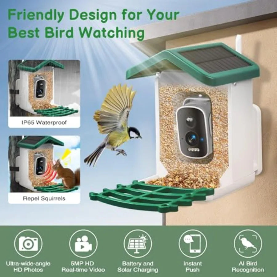 SHXI Smart Bird Feeder With Camera And AI Species Identification