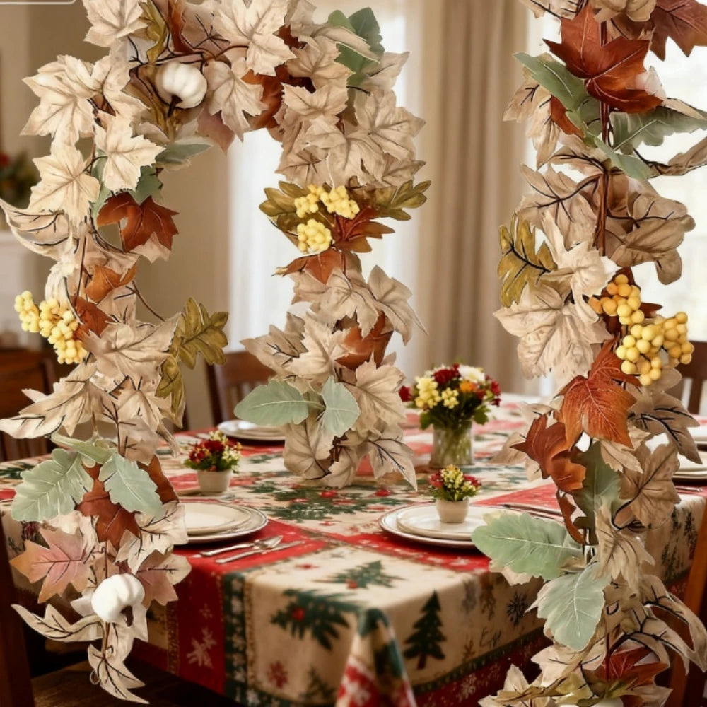 71" Maple Leaf Pumpkin Berry Vine with Pumpkin Maple Leaf Garland (Indoor or Outdoor) The Pet & Home Store