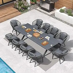 DAFIFY Wicker Outdoor Patio Dining Set With Aluminum Frame