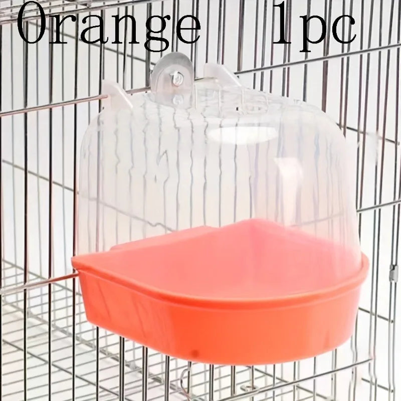 Transparent Bird Bath Tub Splashproof PP Shower For Parrots Conures