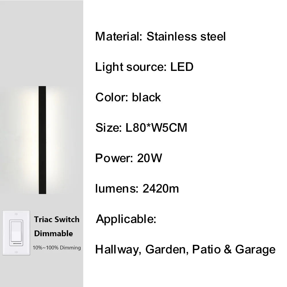 IISINUO Outdoor Porch Light IP67 Dimmable Triac Smart Wall Lamp