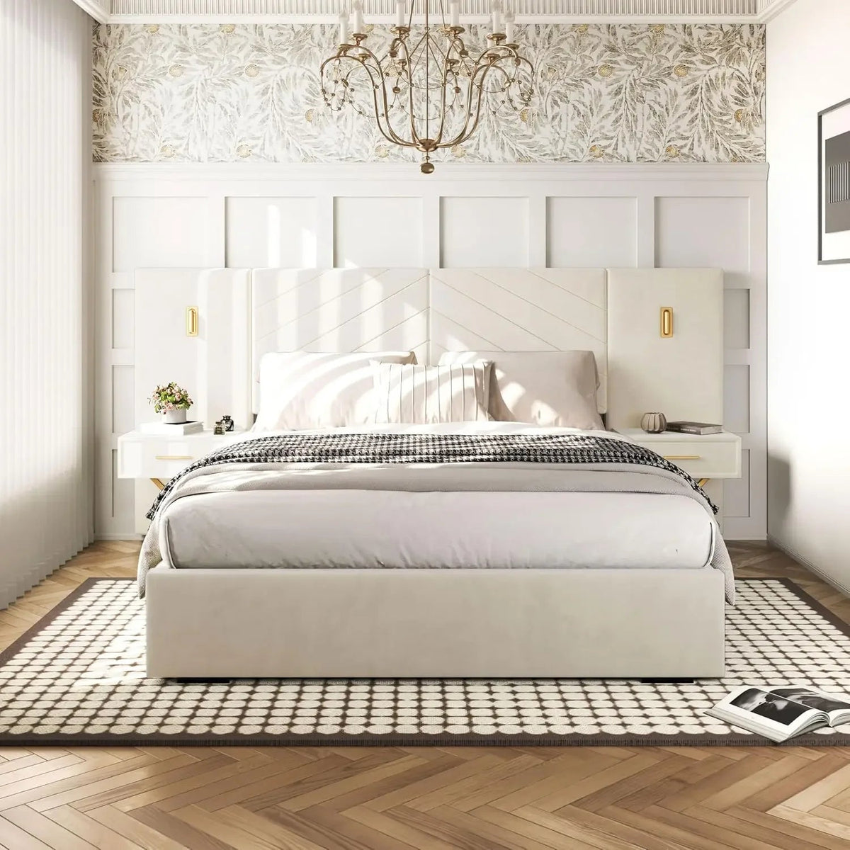 King Platform Bed with Upholstered Headboard The Pet & Home Store