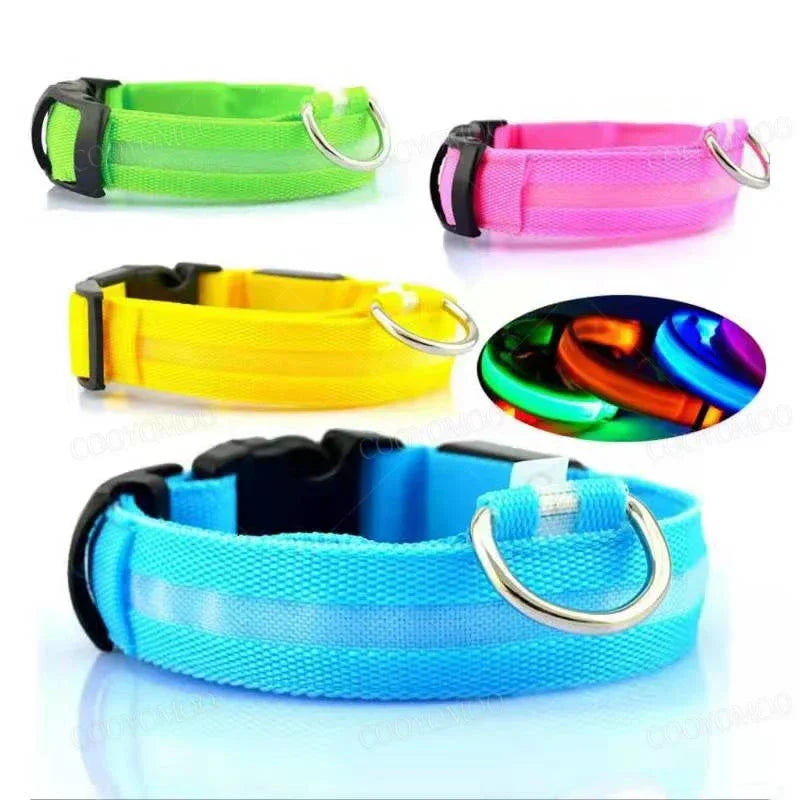 COOYOMOO 3 Mode LED USB Dog Collar With Night Glow