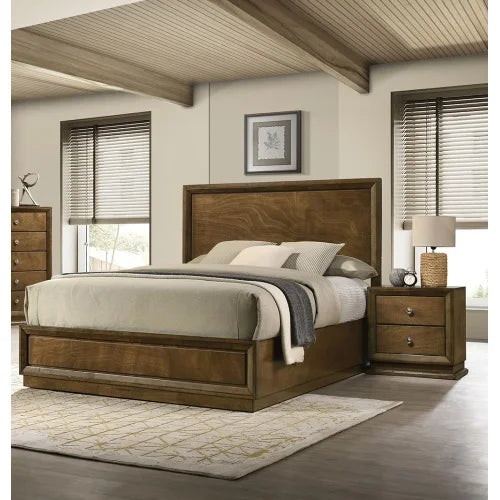Transitional Style Bedroom Set With Bed And Nightstands