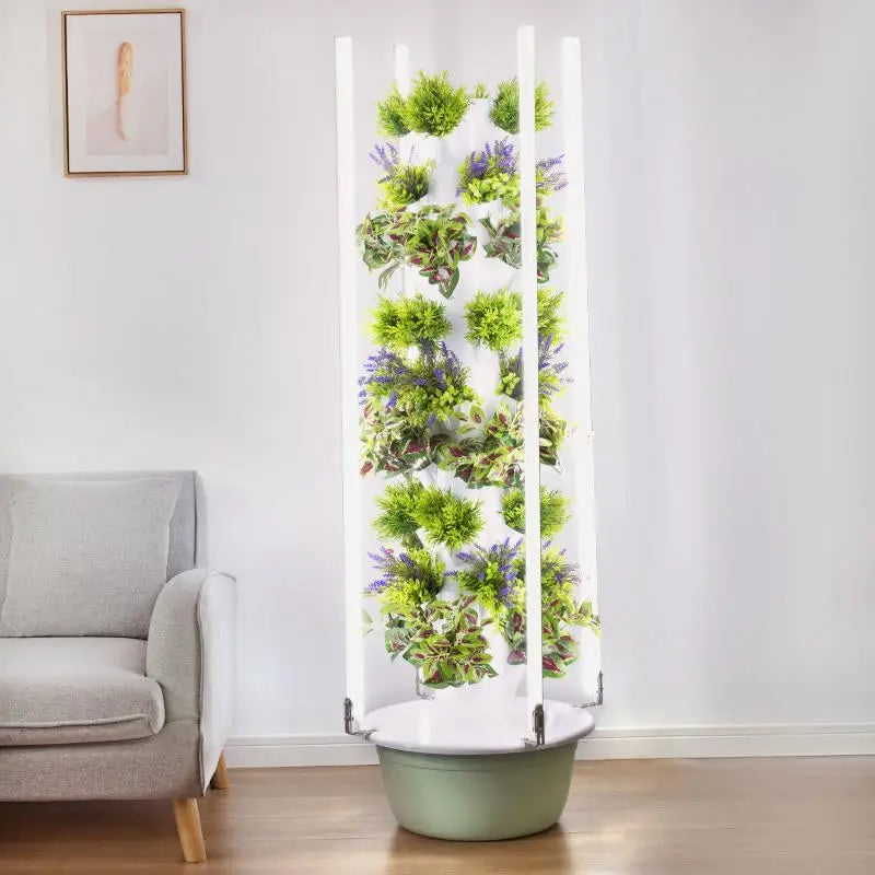 Hydroponic Tower Growing Kit System with 4 LED Grow Lights, 7 Layer 28-Pot Planter The Pet & Home Store