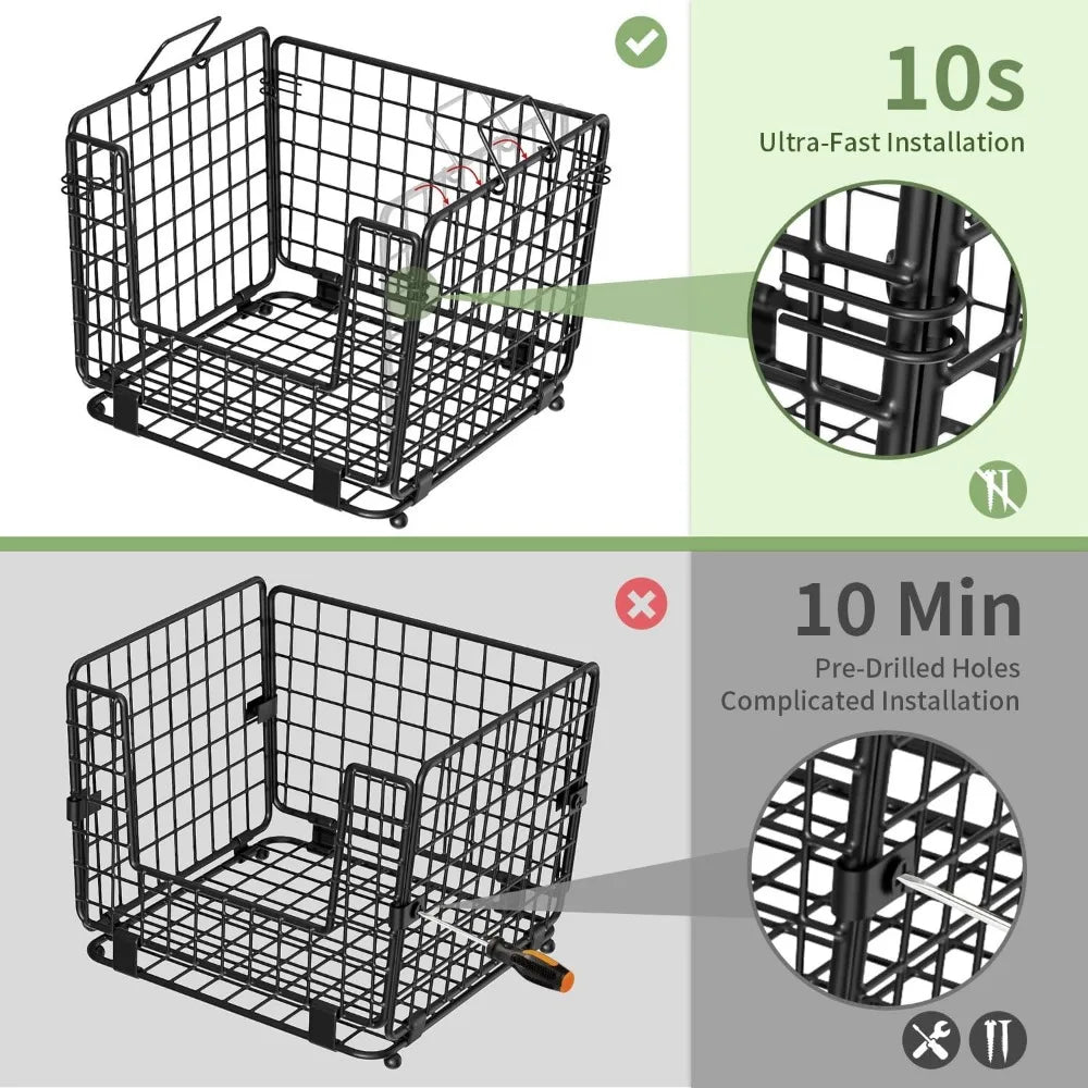 Wire Storage Basket Pantry Stackable Organizer For Produce