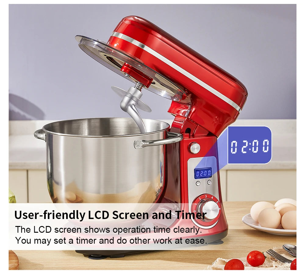Biolomix Kitchen Stand Mixer 6 Speed 1200W 6L With Attachments