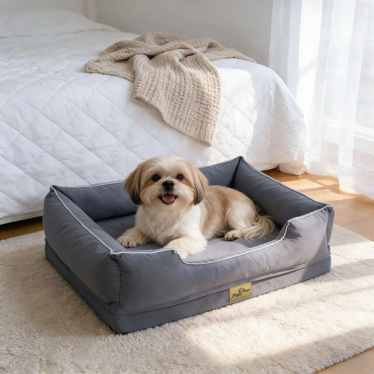 Bingopaw Orthopedic Dog Bed With Bolster And Waterproof Removable Cover The Pet & Home Store