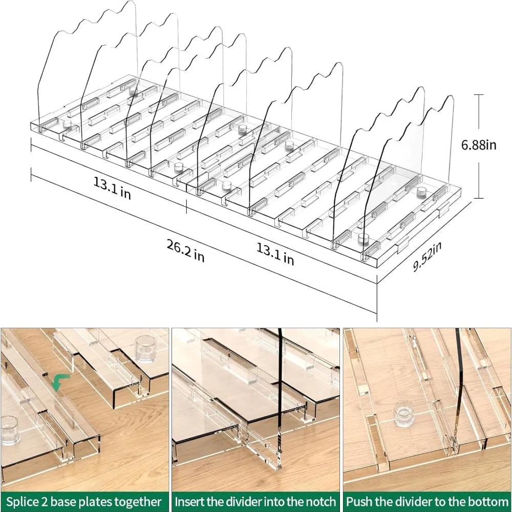 Adjustable Clear Acrylic Shelf Dividers For Closet And Office