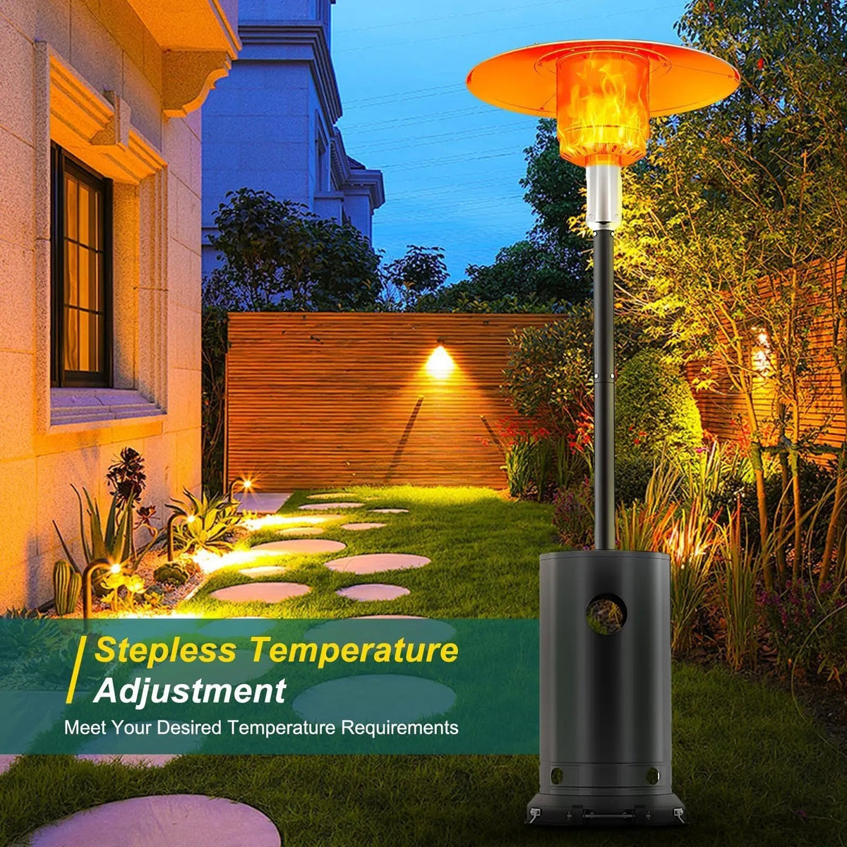 48000 BTU Propane Patio Heater Wind-Resistant  With Triple Safety Protection The Pet & Home Store
