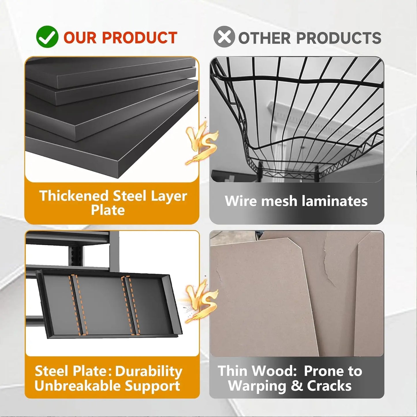 Five Tier Heavy Duty Garage Shelving 3000 Lbs Capacity