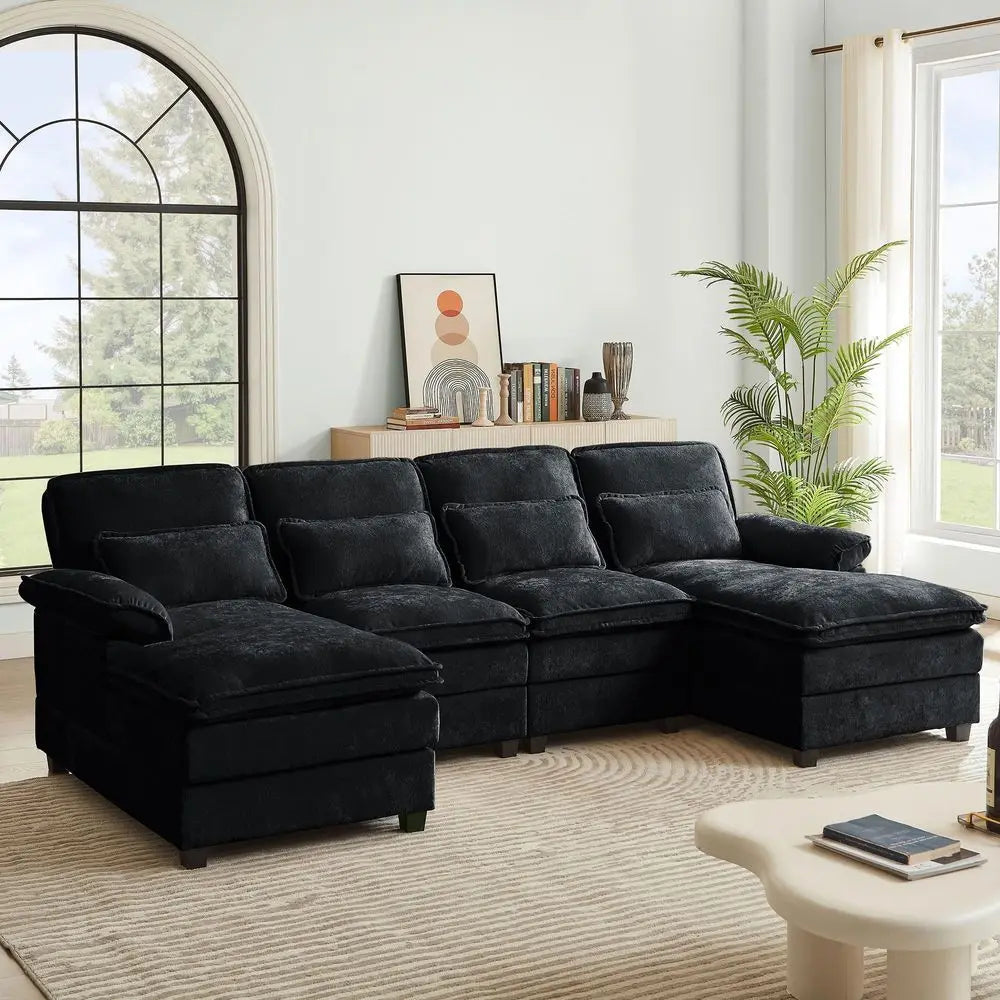 Boucle Cloud Sofa Couch, Modern Deep Seat Boucle loveseat Sofa, Comfy Upholstered Couch with 2 Pillows, Oversized Accent Armcha