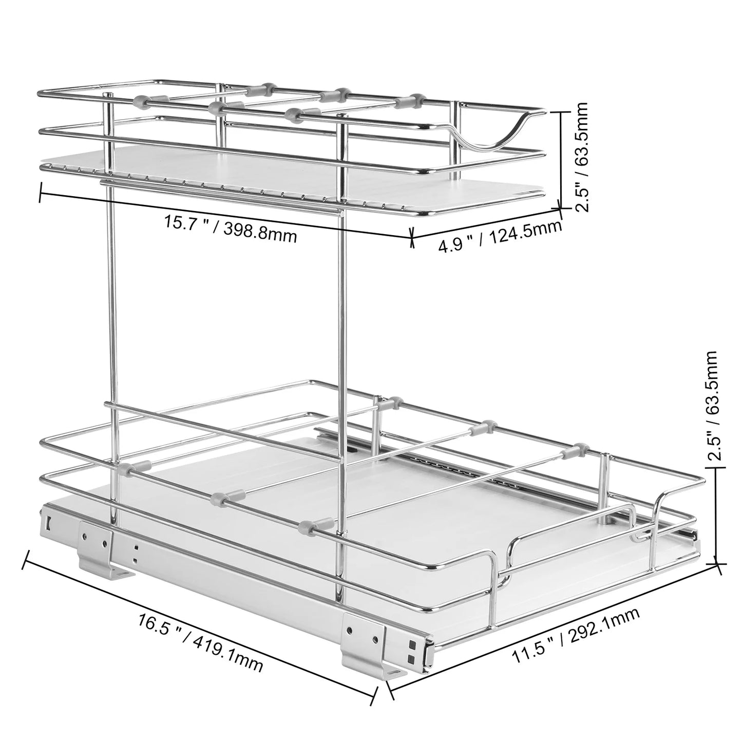 SucceBuy Pull Out Cabinet Organizer With Sliding Drawers