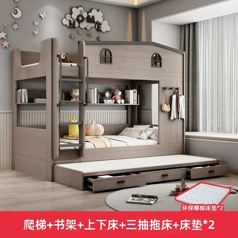 MDNG Bunk Bed With Drawers And Staircase Loft For Kids