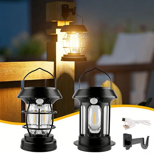 Solar Motion Sensor Lantern Outdoor Hanging Lights For Garden Patio