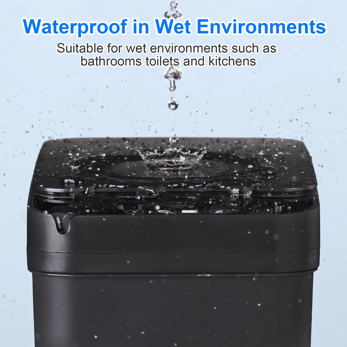 2 Pack Slim Touchless Trash Cans With Motion Sensor Lid