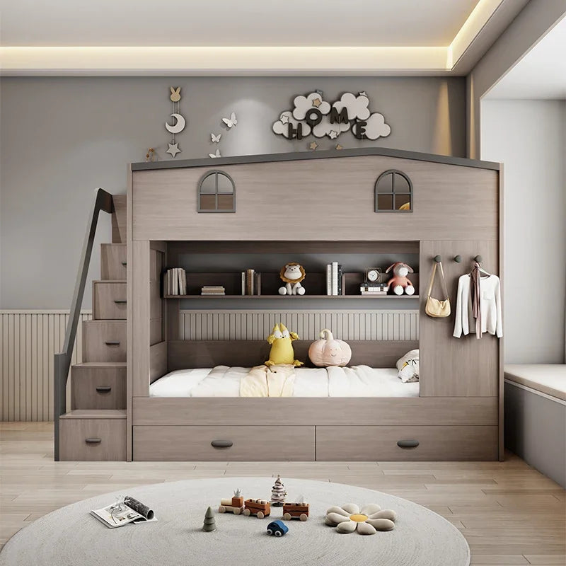 MDNG Bunk Bed With Drawers And Staircase Loft For Kids