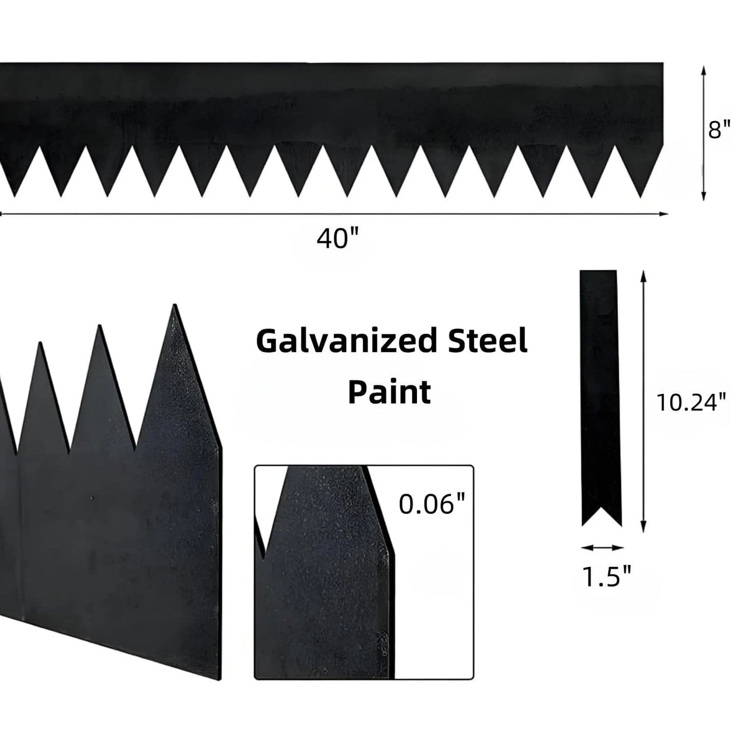 HiMISS Garden Steel Landscape Edging Kit With Clips And Gloves