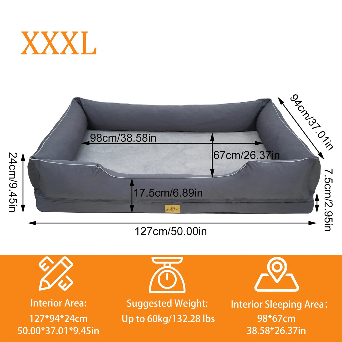 Bingopaw Orthopedic Dog Bed With Bolster And Waterproof Removable Cover The Pet & Home Store