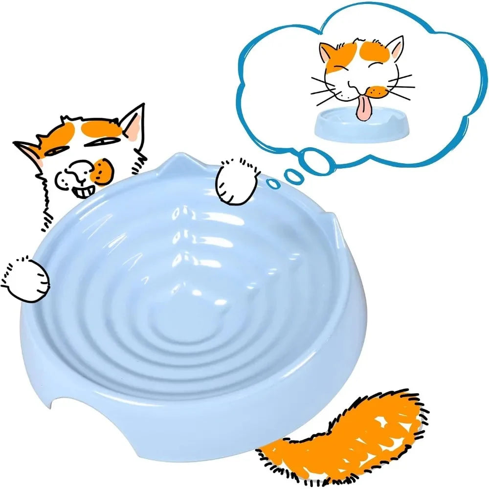 Whisker Friendly Cat Food Bowl for Indoor Cats Shallow Wide Dish Relieves Whisker Fatigue Non Slip Pet Bowl for Wet and Dry Food Ceramic Style Melamine Feeder with Non Skid Ring for Kittens and Adult Cats Easy Clean Blue The Pet & Home Store