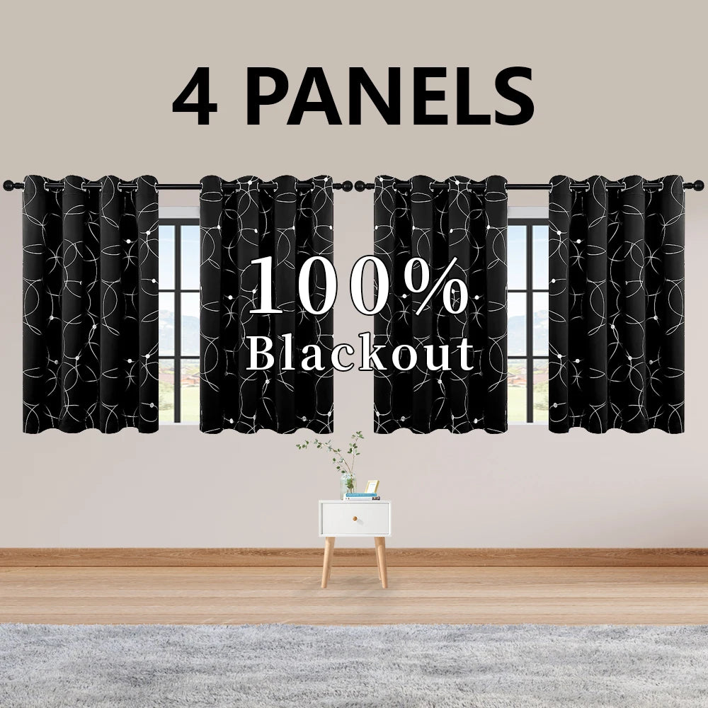 Blackout Curtains Grommet Thermal Insulated Room Darkening 4 Pack