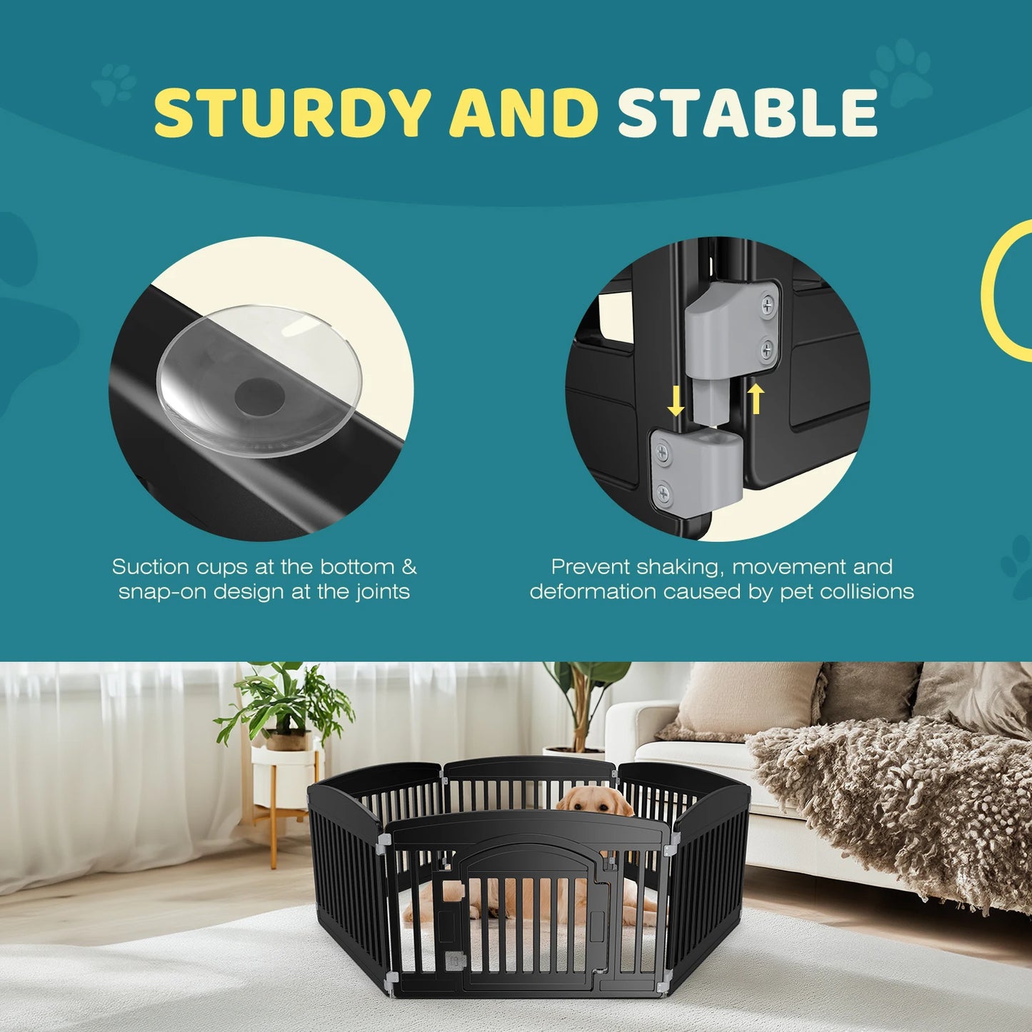 JHK Plastic Dog Playpen For Medium Dogs Portable Indoor Outdoor