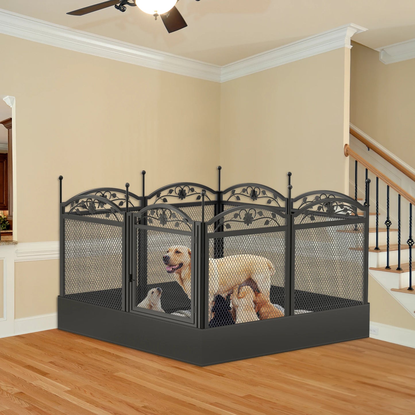 BINGOPAW 8 Panels Heavy Duty Dog Playpen With Waterproof Pad