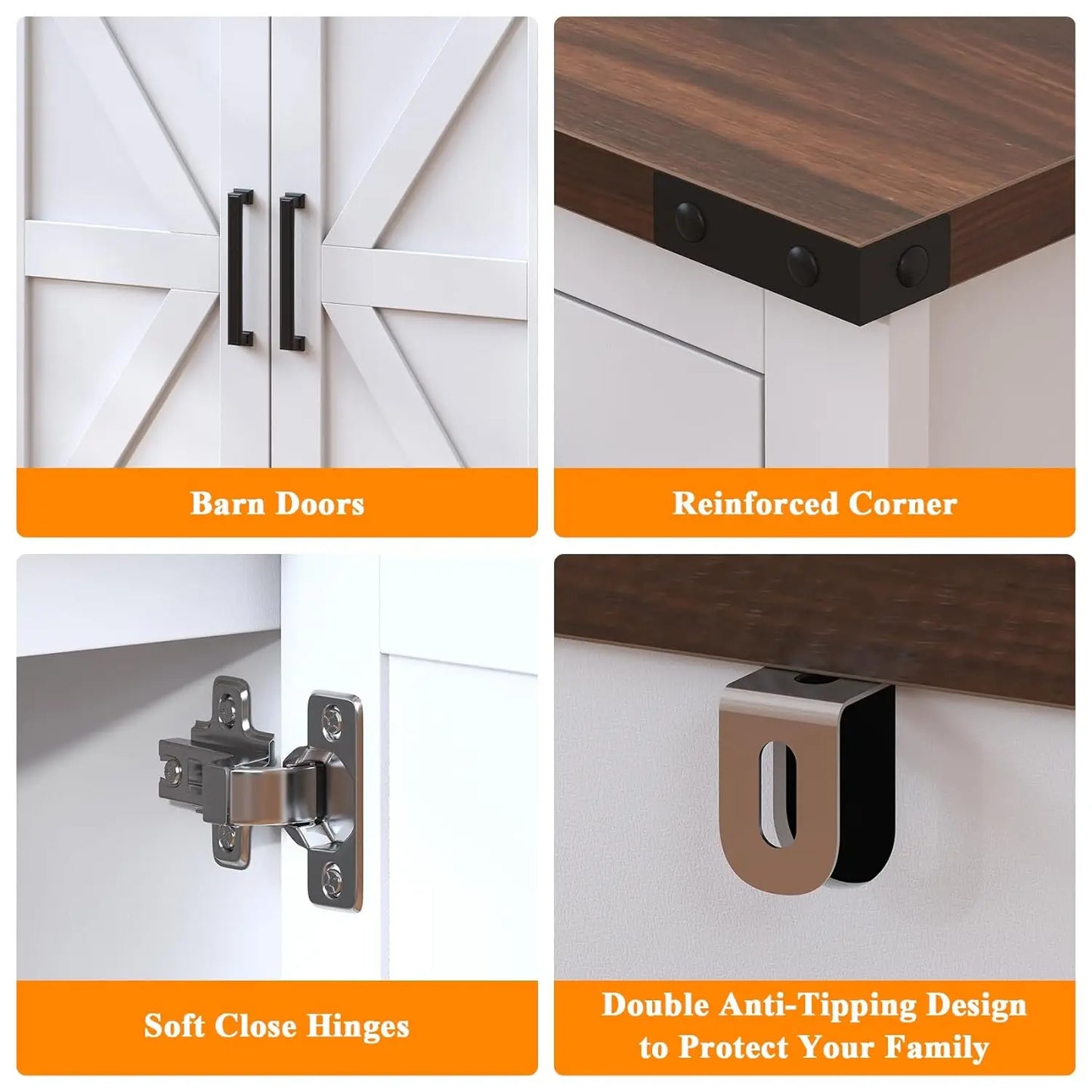 Sideboard Buffet Cabinet With Storage Modern Farmhouse Coffee Bar