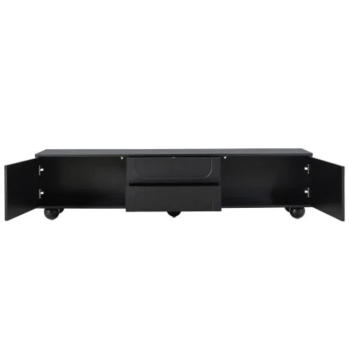 Cream Style TV Stand with Arched Doors & 2 Drawers,Minimalist Media Console with Rebound Device, 5 Iron Round Legs The Pet & Home Store