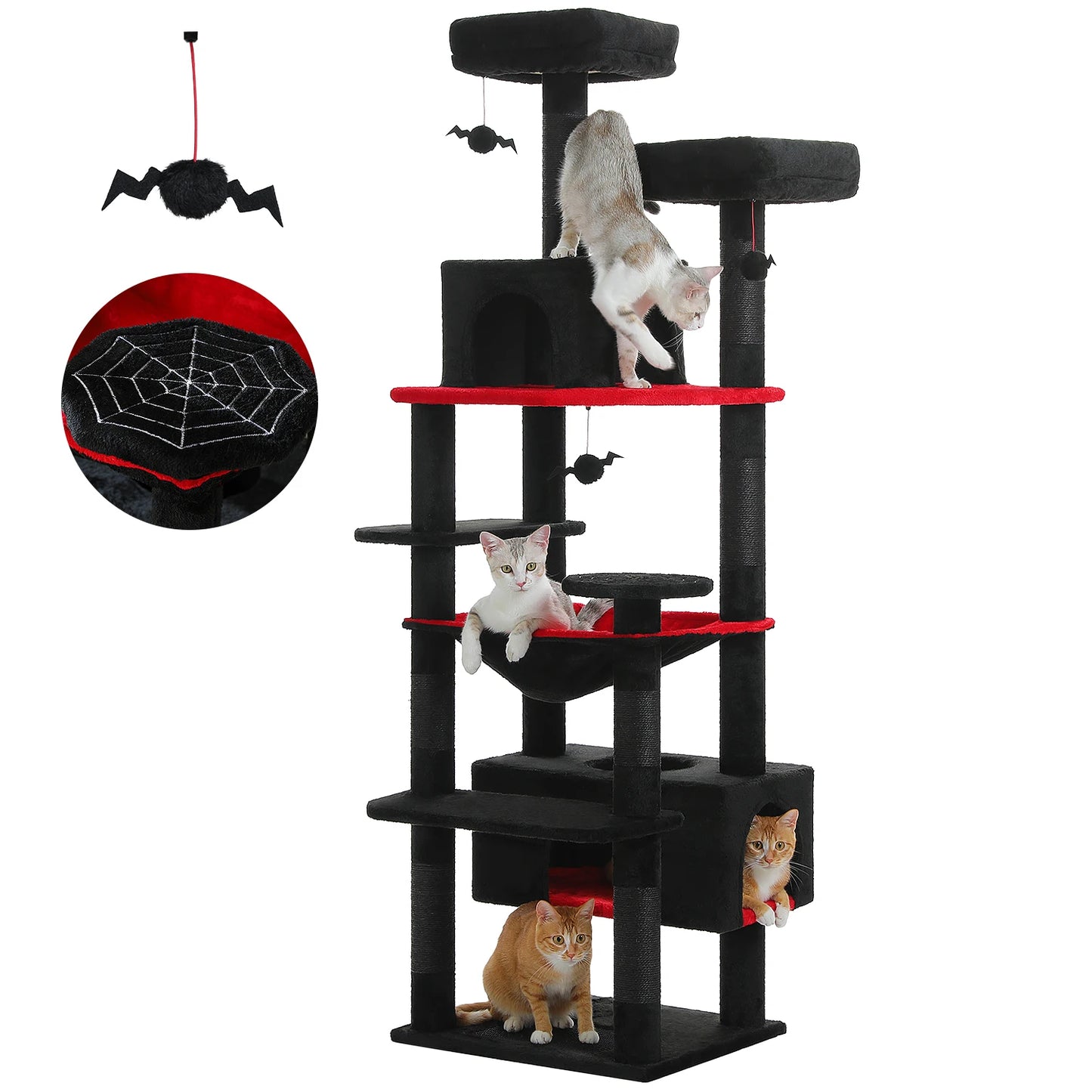 PEQULTI Multi Level Cat Tree Tower With Scratching Posts And Hammock